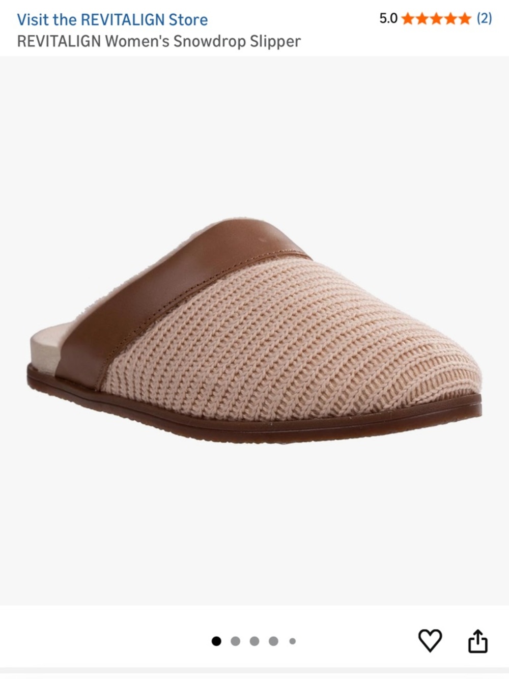 REVITALIGN Women's Snowdrop Slip-On Slipper in Beige and Brown